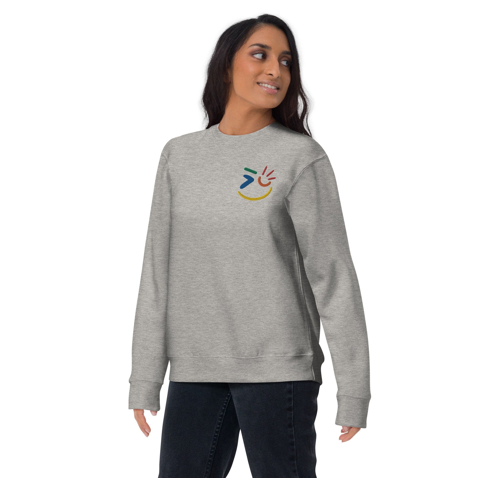 Smiling is Free Therapy - Embroidered Premium Sweatshirt