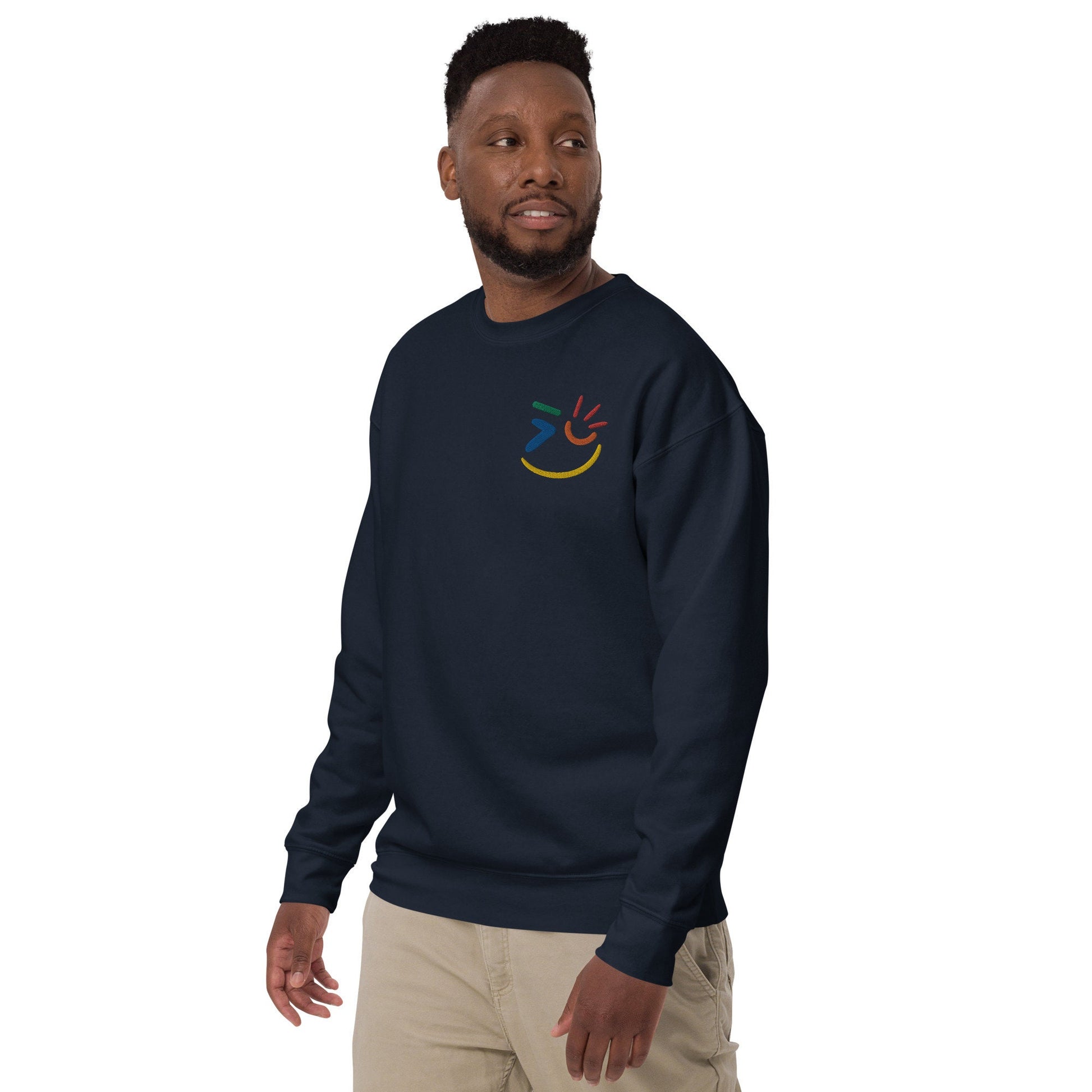 Smiling is Free Therapy - Embroidered Premium Sweatshirt