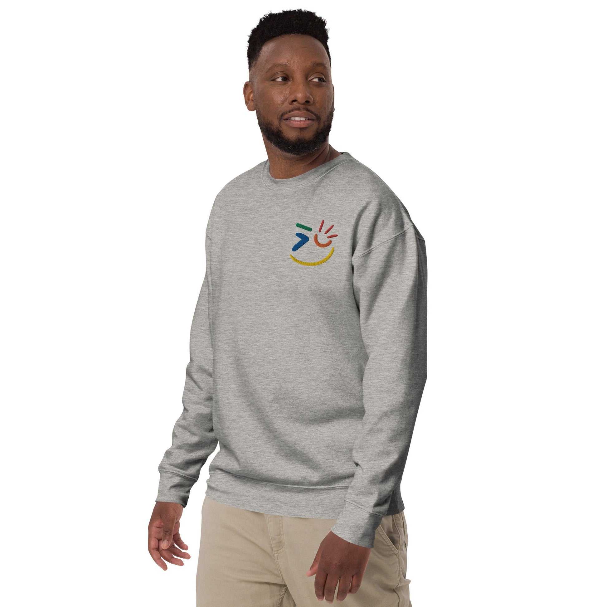 Smiling is Free Therapy - Embroidered Premium Sweatshirt