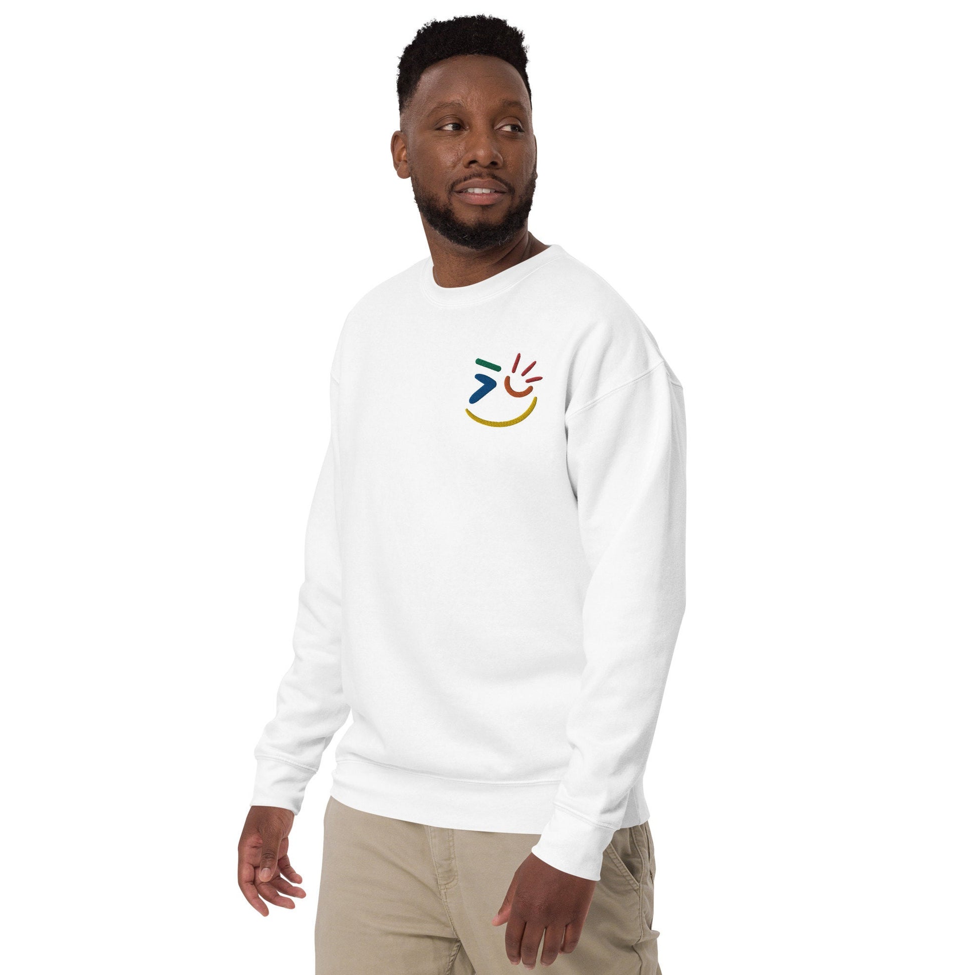 Smiling is Free Therapy - Embroidered Premium Sweatshirt