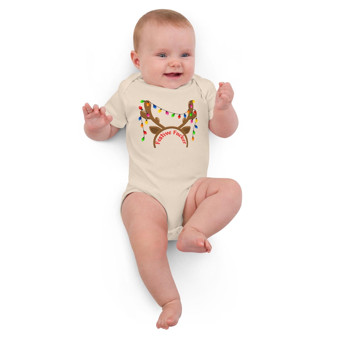 Festive Fecker Organic cotton baby bodysuit