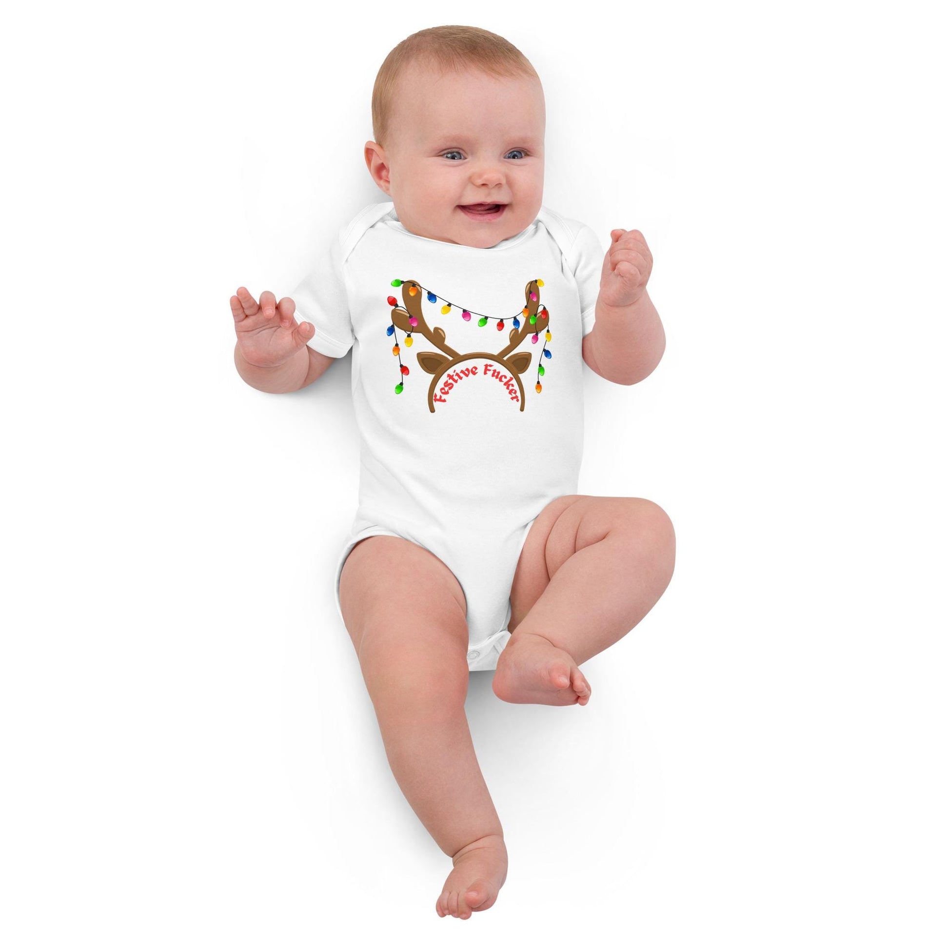 Festive Fecker Organic cotton baby bodysuit