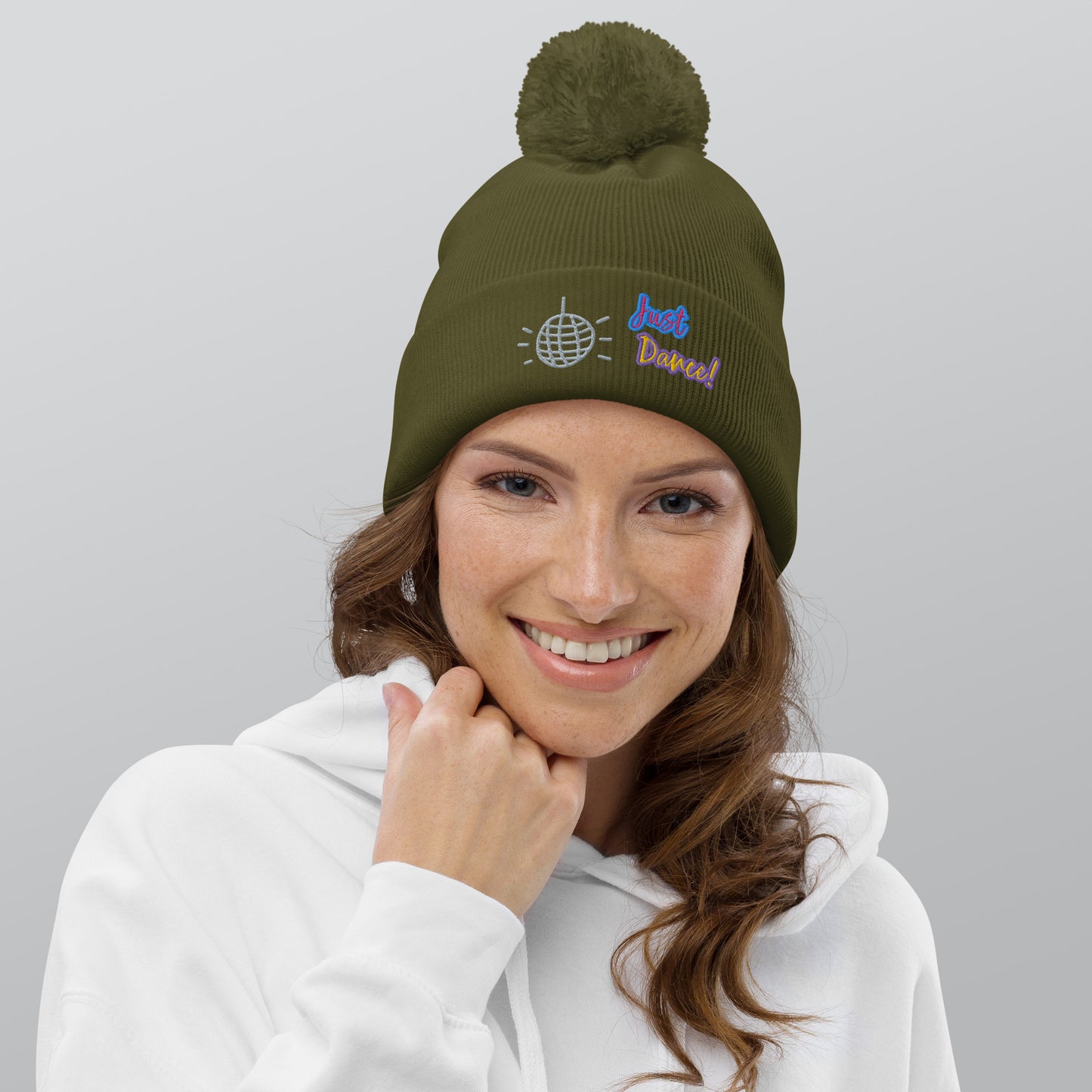 Just Dance Embroidered Pom Pom Beanie