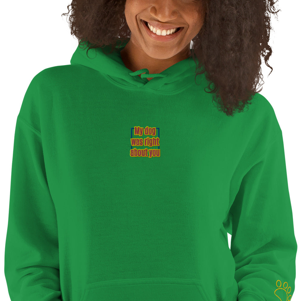 My Dog Was Right About You - Embroidered Unisex Hoodie