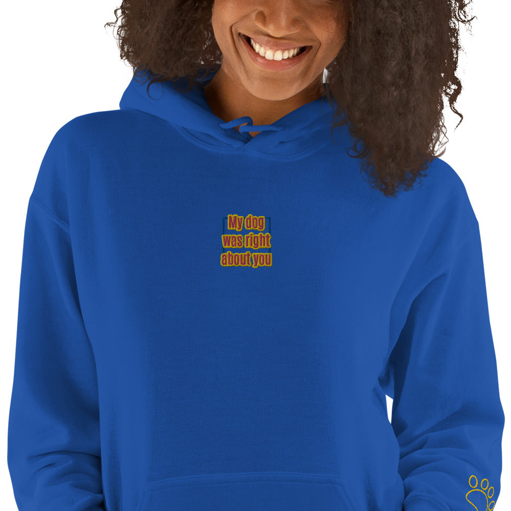 My Dog Was Right About You - Embroidered Unisex Hoodie