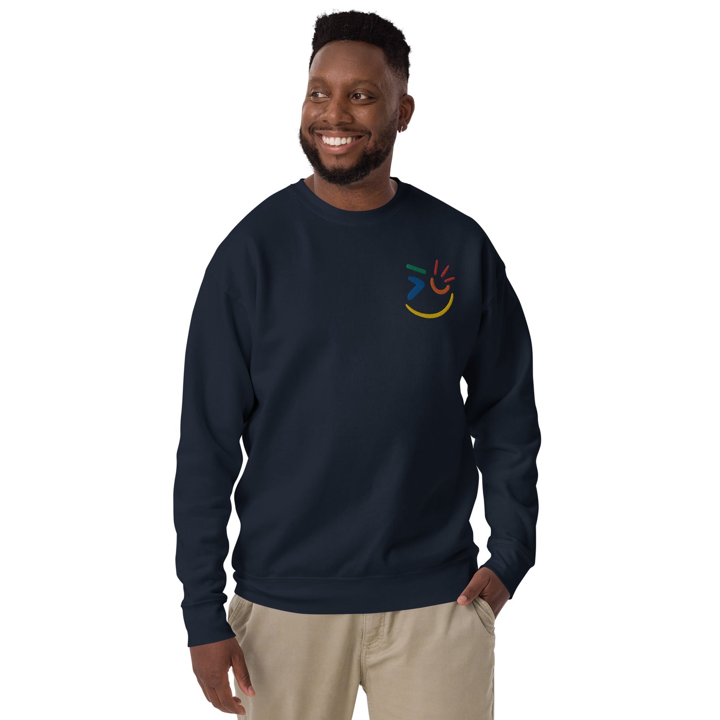 Smiling is Free Therapy - Embroidered Premium Sweatshirt