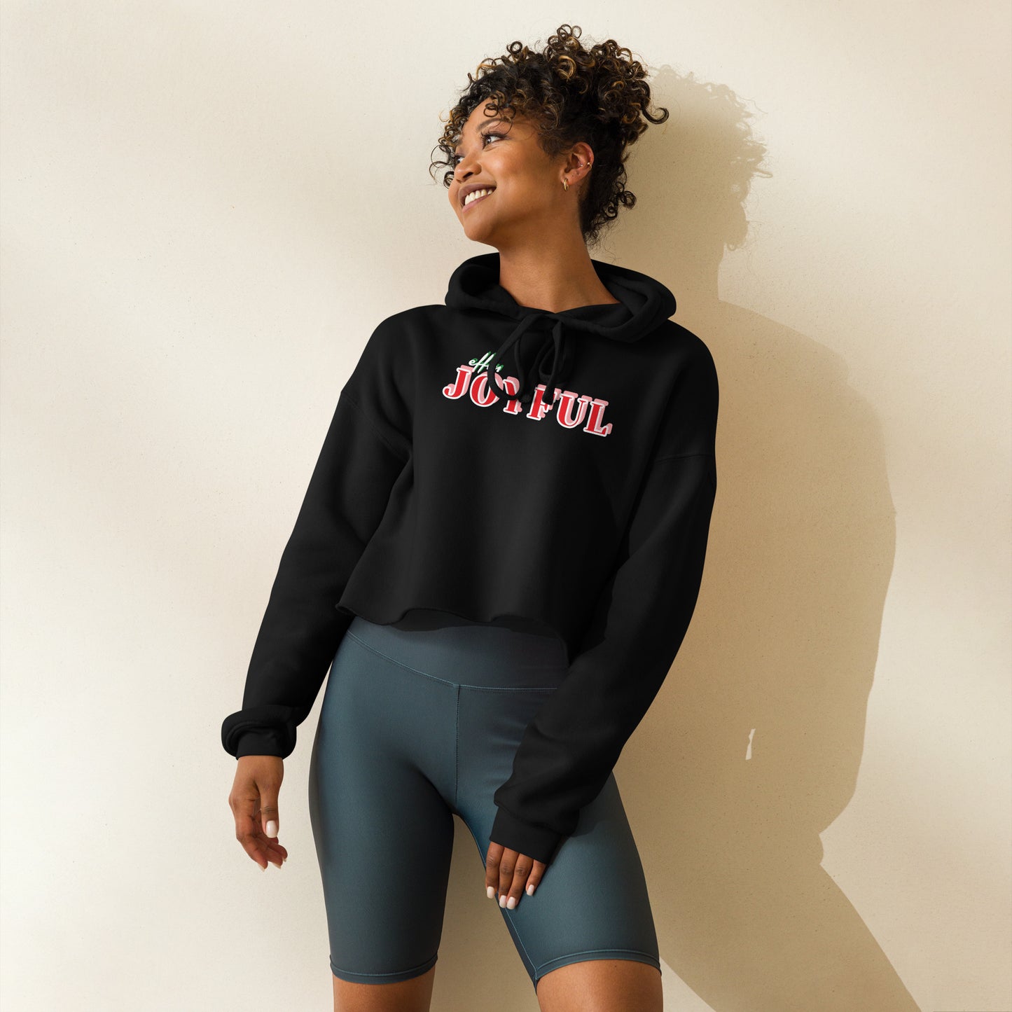 Effin Joyful - Christmas Cropped Ladies Hoodie