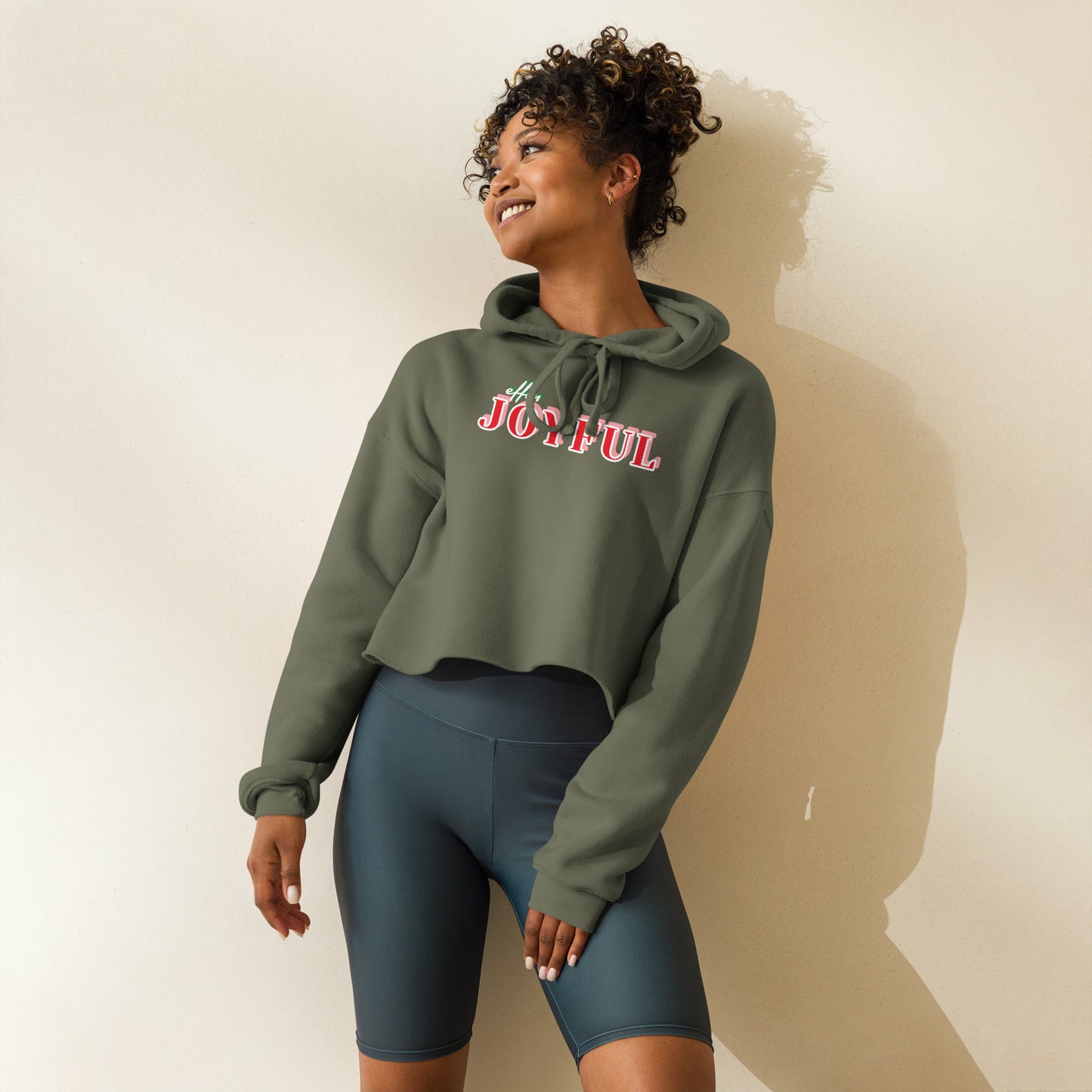 Effin Joyful - Christmas Cropped Ladies Hoodie